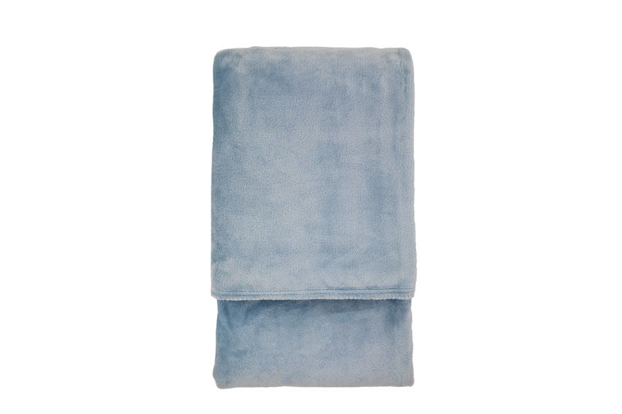 View Blue Santa Fe Super Soft Extra Large Fleece Throw Over 100 Polyester Cosy Soft To Touch Fabric Stitched Piped Edging 2000 x 2200mm information