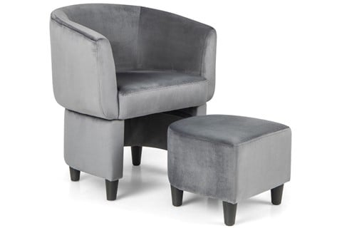 Huxley Grey Velvet Accent Chair
