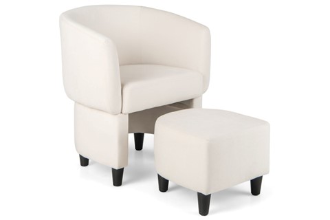 Huxley Beige Velvet Accent Chair