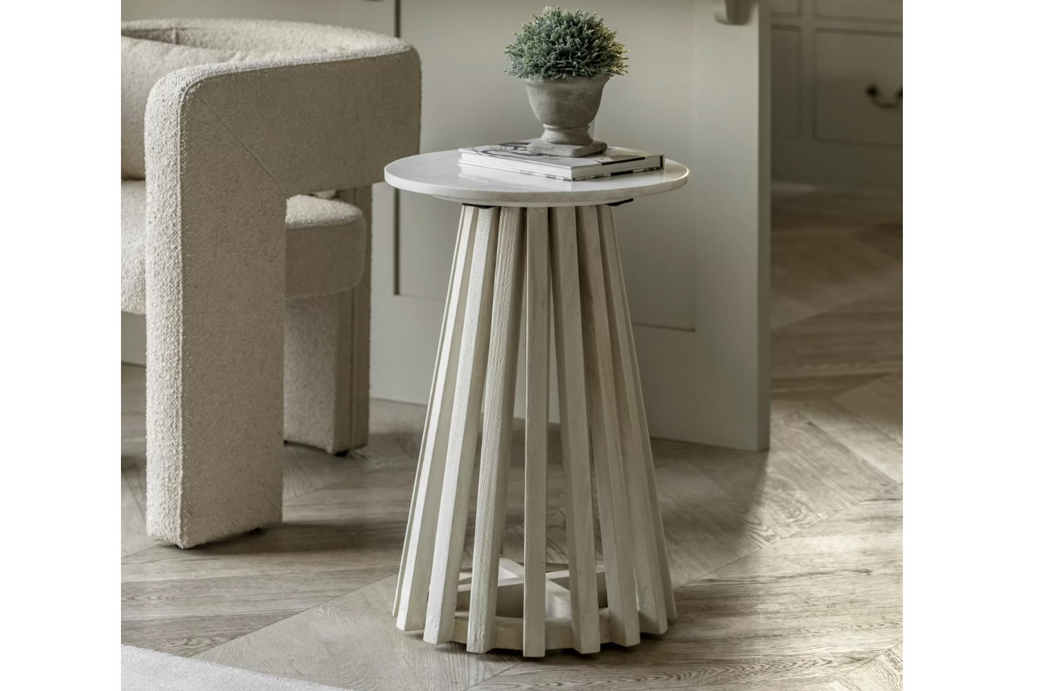 View Soho Side Table Solid Natural Mango Wood Chic Design White Indian Marble Top Easy Assembly Matching Pieces Available information