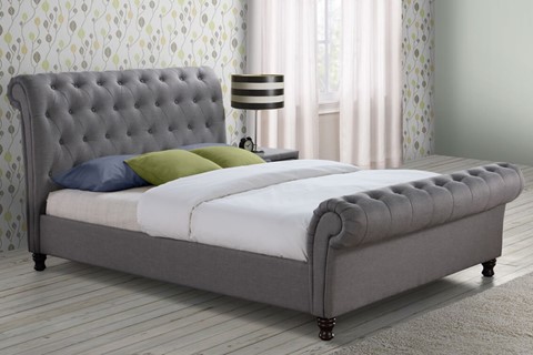 Castello Fabric Bed - 4'6'' Double Grey 