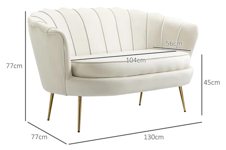Cleburne Fabric Two Seater Sofa
