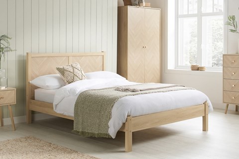 Herringford 5'0'' Kingsize Oak Wooden Bed Frame