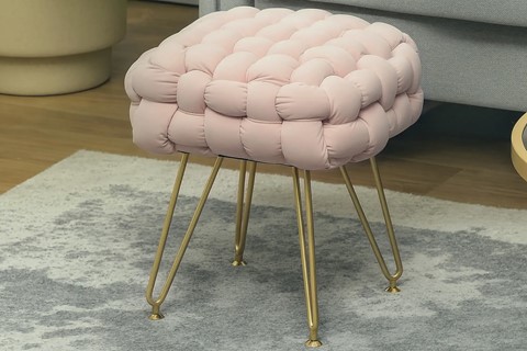 Roselle Pink Footstool