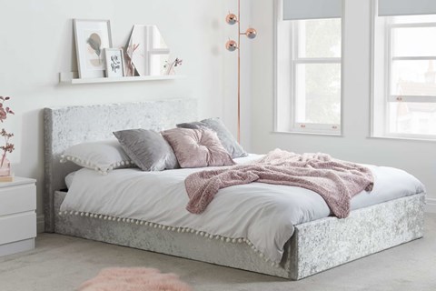 Berlin Fabric Ottoman - 4'6'' Double Steel Velvet 