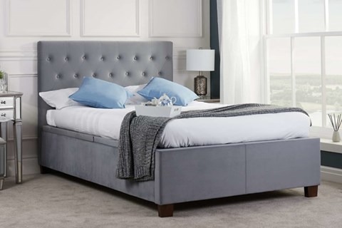 Cologne Fabric Ottoman - 4'6'' Double Grey 