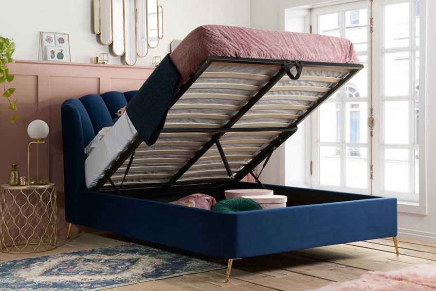 Lottie Fabric Ottoman Bed Frame