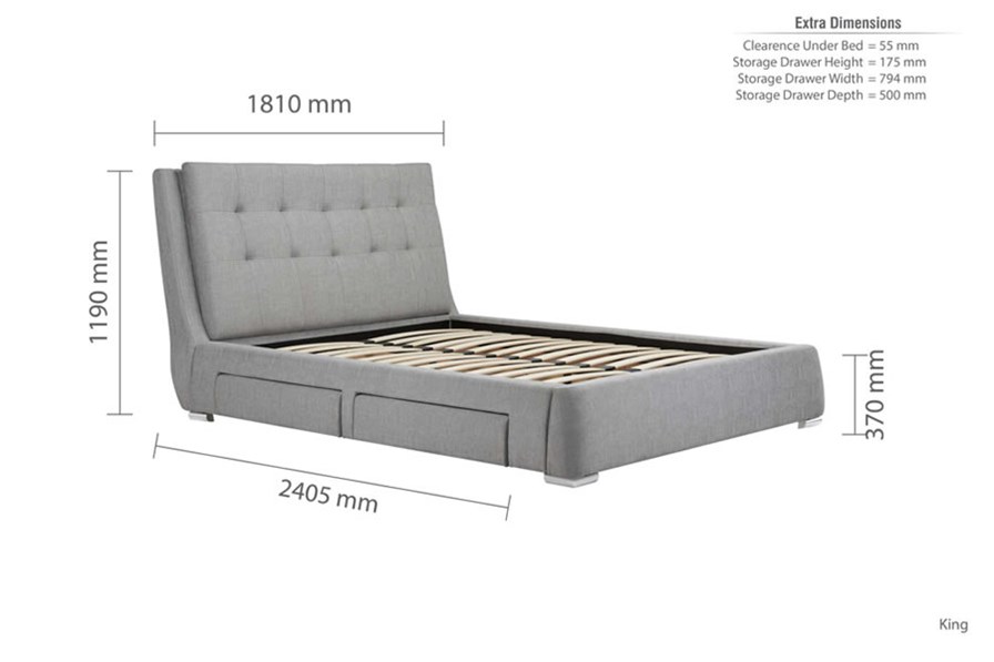 Mayfair Fabric 4 Drawer Bed