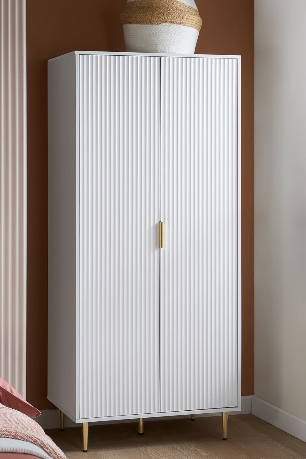 View The white ribbed Zara wardrobe is a tall elegant storage solution that brings both style and order to your bedroom Featuring clean lines ribbed de information