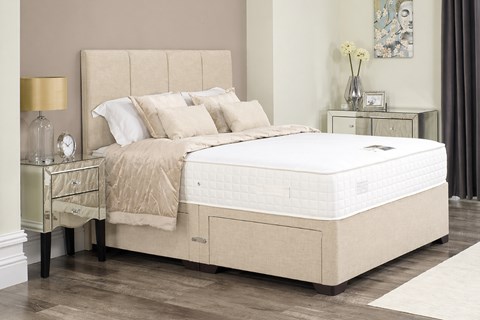 Jayden 2'6'' x 6'3'' Small Single Oatmeal Divan Set With Headboard (No Mattress)