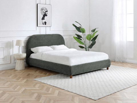 Nora 5'0'' King Olive Fabric Bed