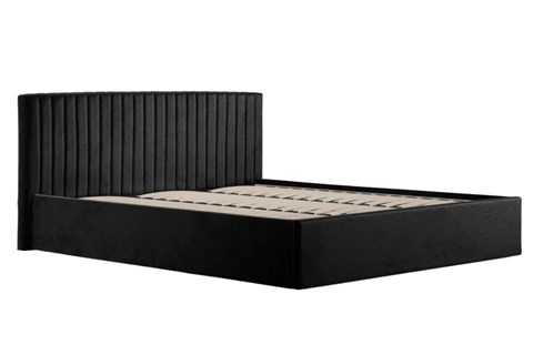 Bremen 6'0'' Super King Black Fabric Ottoman Bed Frame