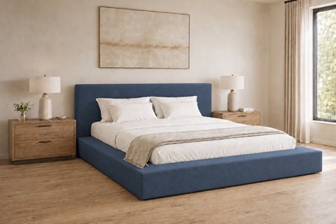 Soho 5'0'' King Ink Blue Fabric Bed