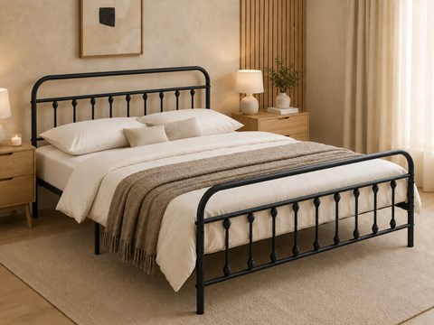 Malibu 5'0'' King Black Metal Bed Frame