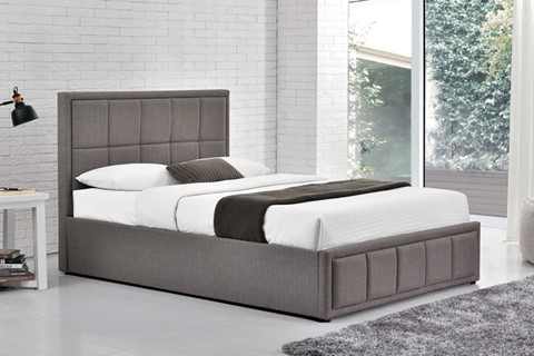 Hannover Fabric Ottoman - 5'0'' Kingsize Grey