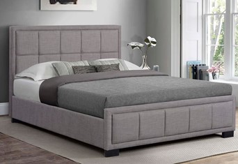 Hannover Fabric Bed - 5'0'' Kingsize Grey 