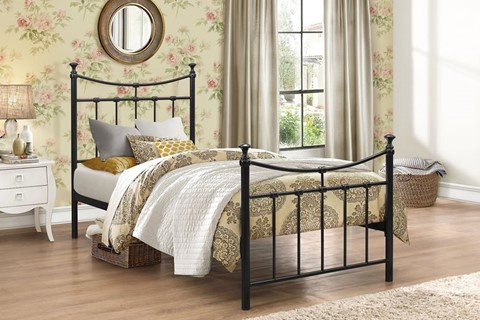 Emily Metal Bed - 3'0'' Single Black 