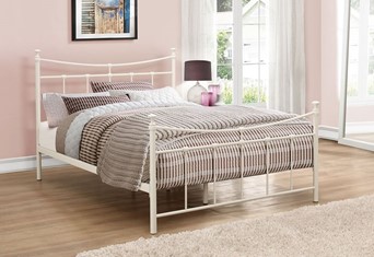 Emily Metal Bed - 4'0'' Small Double Cream 