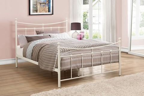 Emily Metal Bed - 4'0'' Small Double Cream 