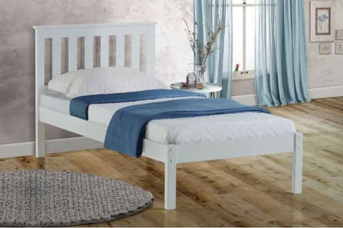 Denver Wooden Bed - 3'0'' Single White 