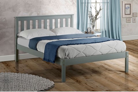 Denver Wooden Bed - 5'0'' Kingsize Grey 