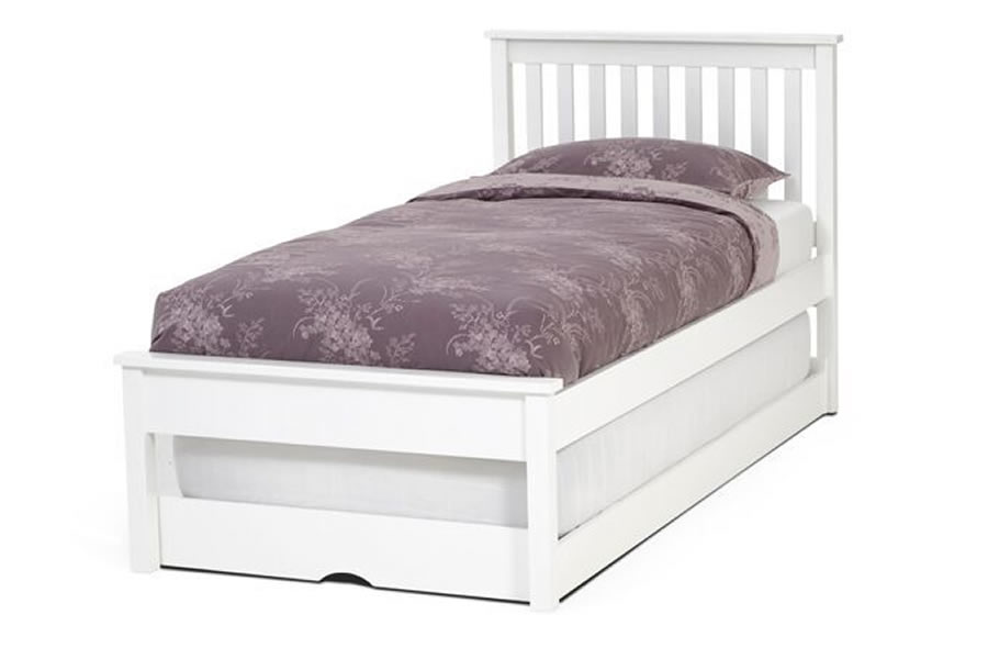 View 30 Single Opal White Wooden Trundle Guest Bed Heather information