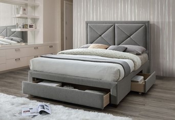 Cezanne Fabric Storage Bed - 4'6'' Double Grey