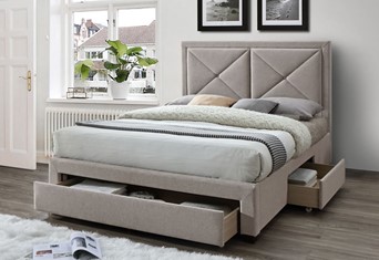 Cezanne Fabric Storage Bed - 4'6'' Double Mink