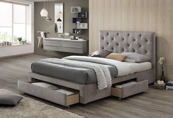 Monet Fabric Storage Bed - 4'6 Double Mink