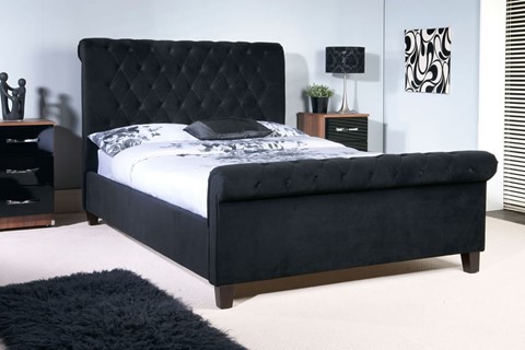 Orbit Fabric Bedframe - 5'0'' Kingsize Black 