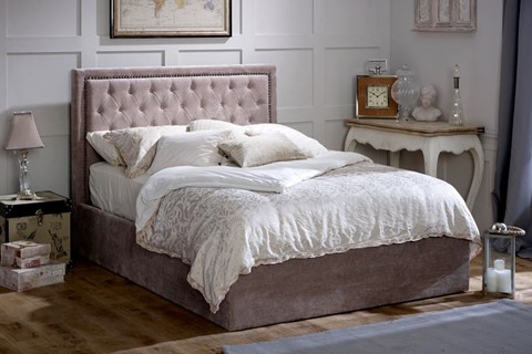Rhea Fabric Ottoman - 5'0'' Kingsize Mink 
