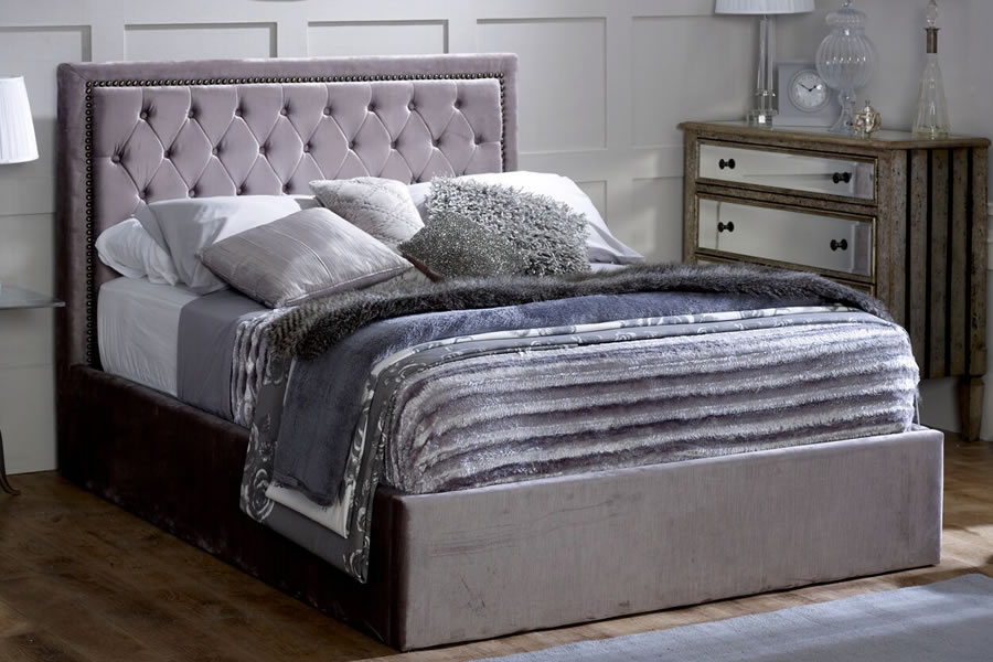 Rhea tufted upholstered storage standard bed deals