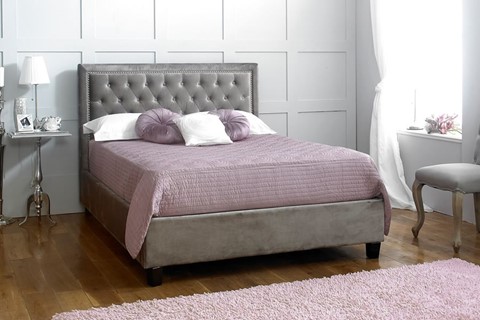 Rhea Fabric Bedframe - 4'6'' Double Silver 