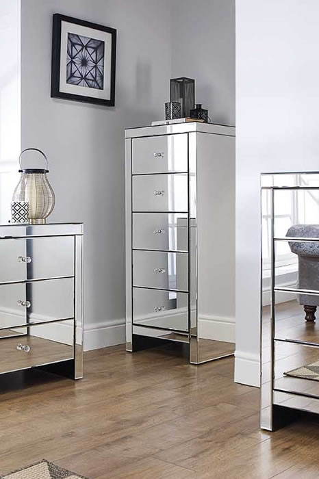 Seville 5 shop drawer narrow chest