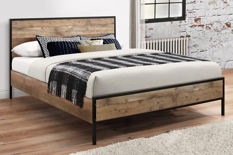 Urban Industrial Chic Bed Frame Solid, Super King Bed Clearance