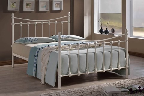 Florida Metal 5'0'' Kingsize Ivory Bed Frame