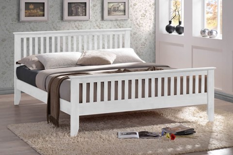 Turin Wooden Bedframe - King 5'0'' (150cm) White 