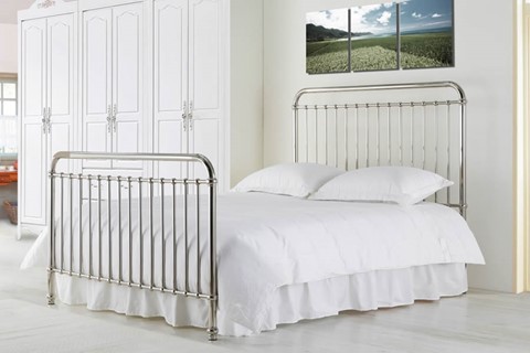 Rose Metal Bed Frame - Single 3'0" (90cm) Chrome 