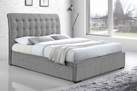 Hamilton Fabric Bedframe - 5'0'' Kingsize Light Grey 