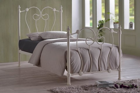 Inova Metal 3'0'' Single Ivory  Bed Frame