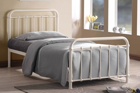 Miami 3'0'' Single Ivory Metal Bed Frame