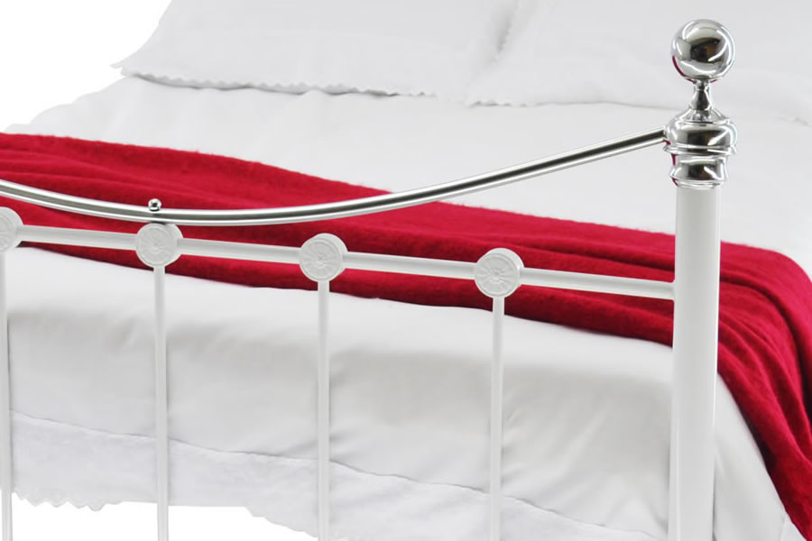 Camaro Traditional Metal Bed Frame With Chrome Features