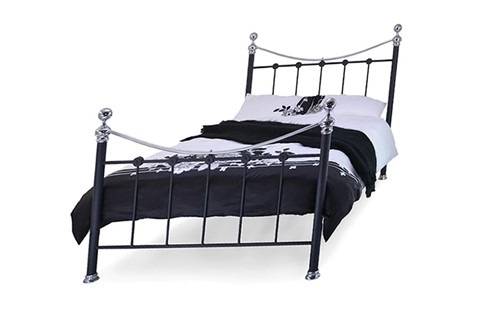 Camaro 3'0'' Single Black/Chrome Metal Bed Frame