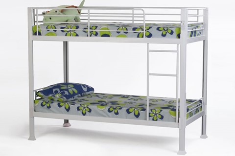 Boltless Metal Bunk Bed - White 