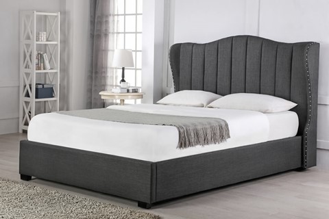 Sherwood Ottoman Fabric Bedframe - Grey 5'0'' Kingsize