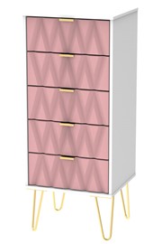 Diamond 5 Drawer Locker - Pink 