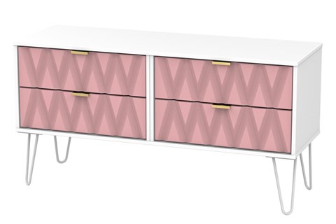 Diamond 4 Drawer Bed Box - Pink 