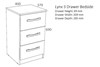 Grey 3 Drawer Bedside Easy Glide Runners Lynx