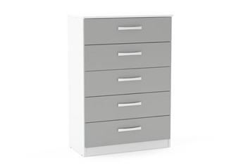 Lynx 5 Drawer Chest - White & Grey