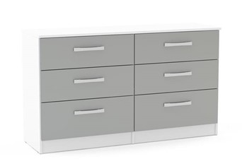Lynx 6 Drawer Chest - White & Grey